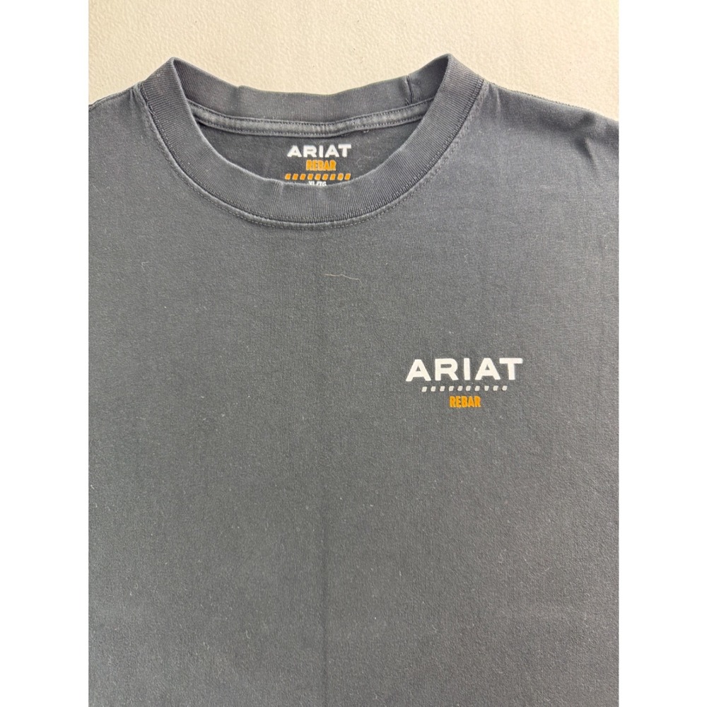Ariat Rebar Cotton Strong‎ Logo T-Shirt Mens Size XL Black Short Sleeve Tee - Picture 3 of 12